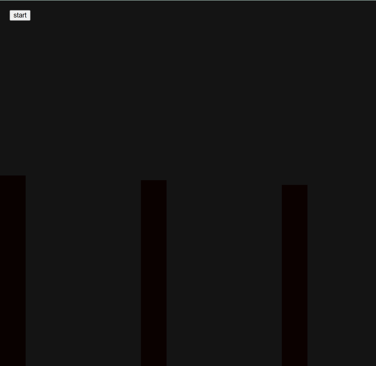 Changed to let x = map(i, 0, spectrum.length / 200, 0, width); <br> let h = map(spectrum[i], 64, 130, 109, height); <br> rect(x, height, spectrum.length / 20, +h);