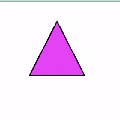 Triangle changes colour with each key pressed.