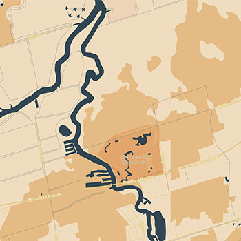 Sun-baked and cinematic — antique white #FAEBD7 base with tangerine #F4A261, rust orange #E76F51, and golden ochre #E9C46A. Deep crimson #9E2A2B and petroleum teal #264653 add heat and contrast.