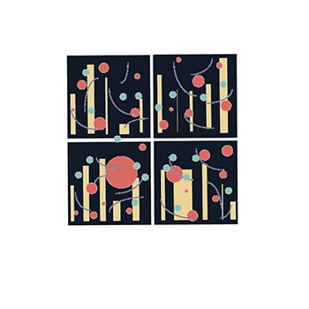 Meal nodes placed in a grid with balanced colours and evenly spaced marks.