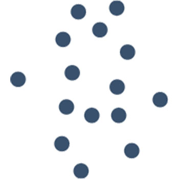 Navy circles in organized positions showing routine, predictable social encounters.