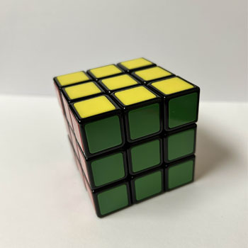 Alternate view of the Rubik's cube.