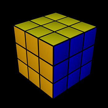 The sides of the cube were selected and coloured.