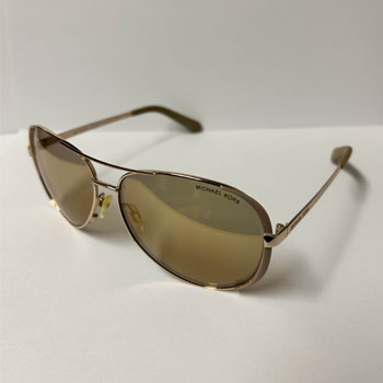 Aviator sunglasses unfolded.