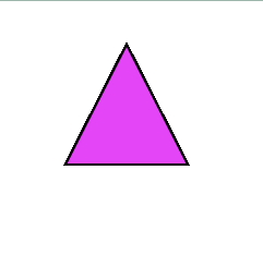 Triangle changes colour with each key pressed.